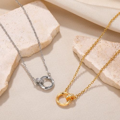 Lotte nyaklánc két karikás medállal (arany, ezüst)